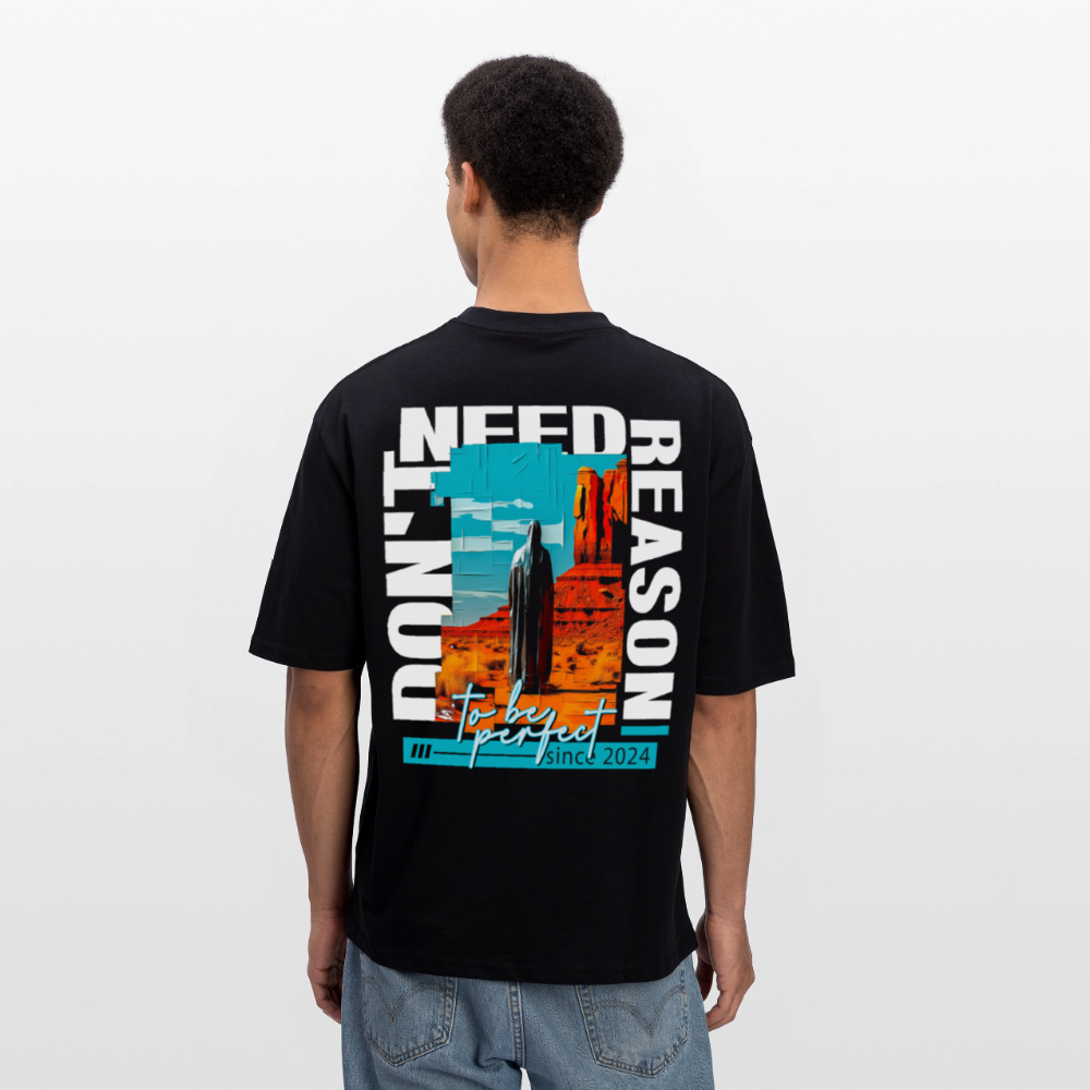Fuxi, Wüste, 1st | Breezy, Oversized Unisex T-Shirt - Schwarz