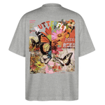 Azaroth2, Schmetterling, 1st | Blaster, Oversize Bio T-Shirt, Unisex - Grau meliert