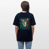 Irise, Leopard, 1st | Essential, Relaxed Fit Unisex Bio T-Shirt - Navy