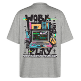 Aetherion, Laptop, 1st | Blaster, Oversize Bio T-Shirt, Unisex - Grau meliert