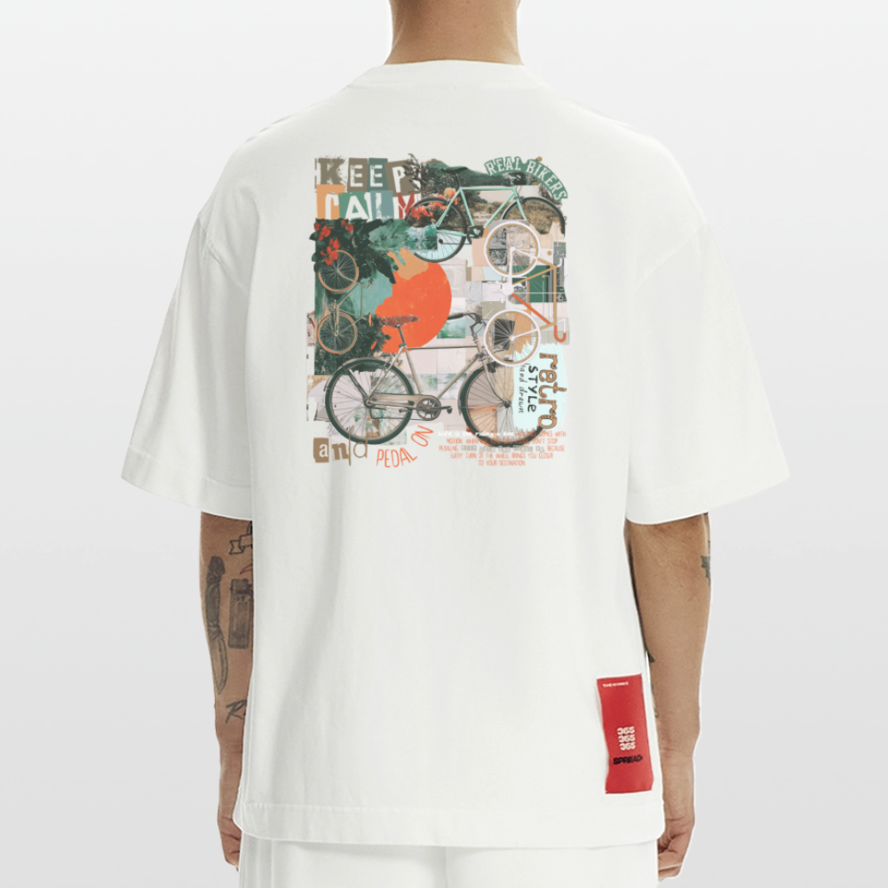 Eldrathis, Fahrrad, 1st | Heve, Heavyweight Oversized Bio T-Shirt, Unisex - OFF WHITE