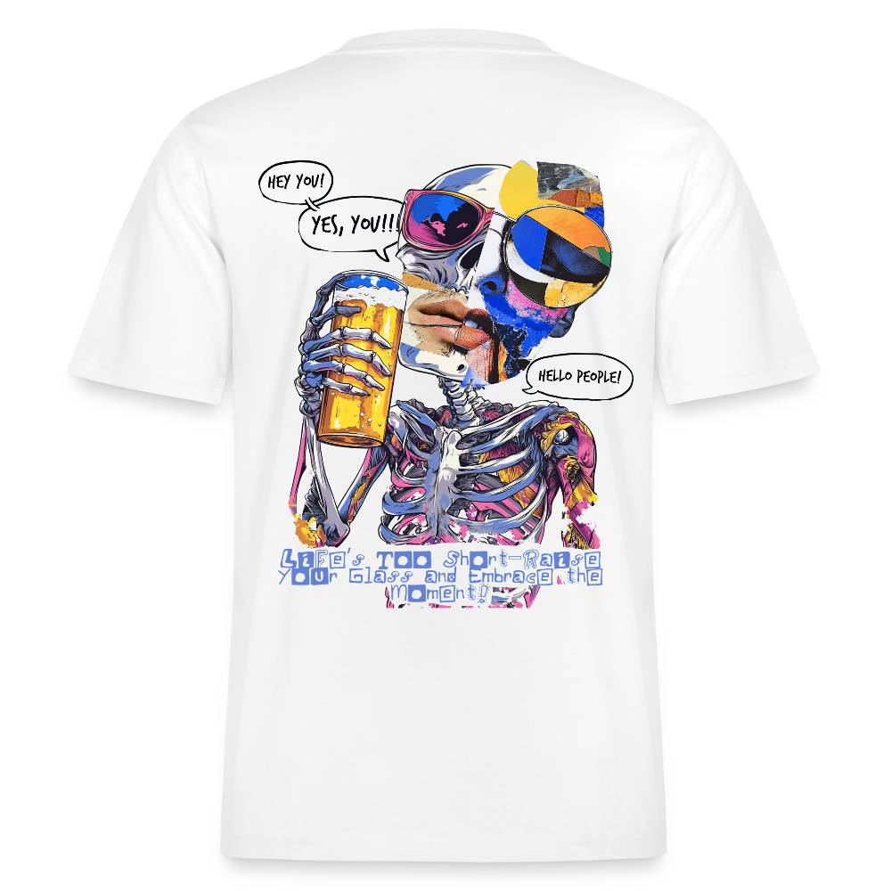 Vorthalos, Skelet, 1st | Essential, Relaxed Fit Unisex Bio T-Shirt - Weiß