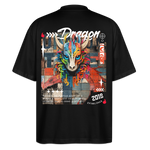 Nezha, Drache, 1st | Blaster, Oversize Bio T-Shirt, Unisex - Schwarz