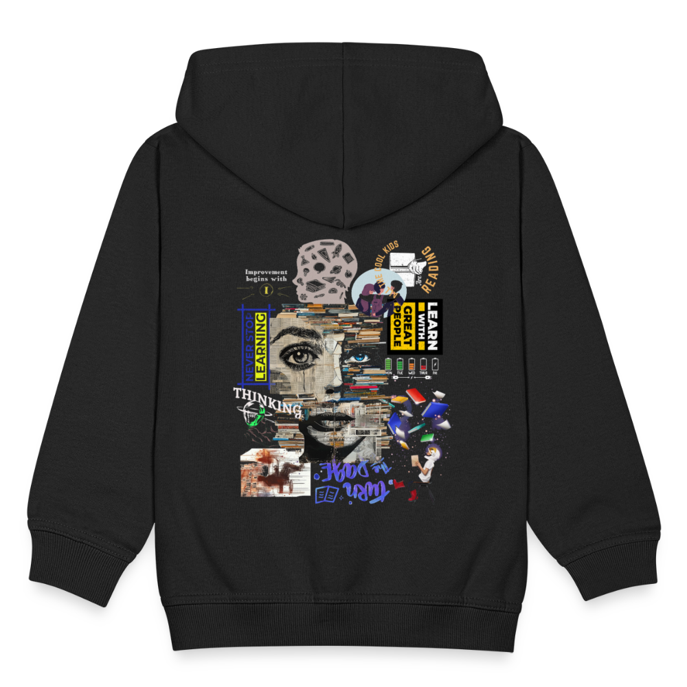 Tianlong, Gesicht, 1st | Kinder Zip Hoodie - Schwarz