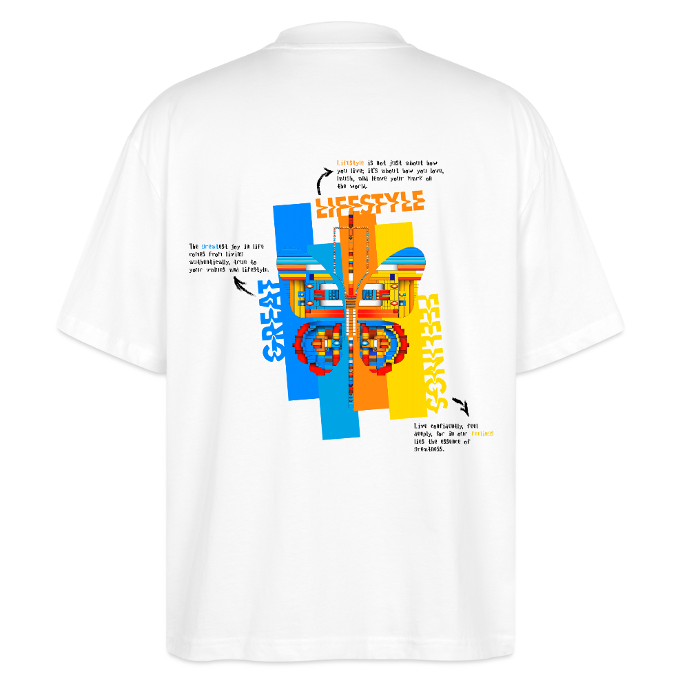 Nebularis, Schmetterling, 1st | Blaster, Oversize Bio T-Shirt, Unisex - Weiß